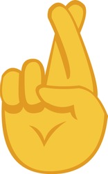 Vector illustration of a hand with crossed fingers