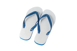 A pairs of white sandals isolated on white background.