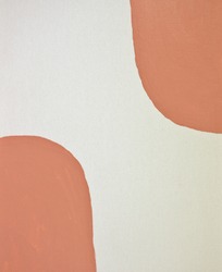Terracotta, mid-century geometric style art background. Neutral, pastel, brown colored texture. Hand painted acrylic on canvas. Handmade, abstract boho, Scandinavian modern wall art. Minimal artwork.