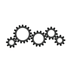Solution. Connection gears isolated vector illustration. Problem solving concept. Brain activity and sequence of actions