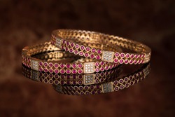 Bangle, Indian bracelets isolated on thedark background