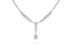 Design diamond necklace isolated on white background.