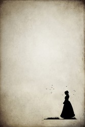 Silhouette of victorian woman