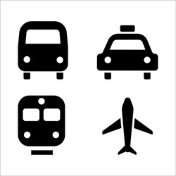 set of transport icons vector