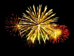 New Year celebration fireworks, Vibrant color effect