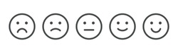 Set of rating emotion faces