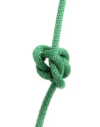 green rope with knob isolated on white background