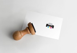 prints logo stamp mockup for branding
