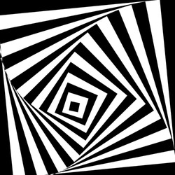 Black and white optical illusion. Stock vector.