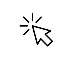 Cursor line icon. Vector symbol in trendy flat style on white background. Click arrow.
