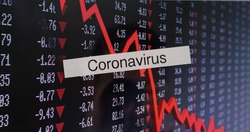 Stock market crash caused by a coronavirus all over the world . Global economic crysis concept Crude oil barrel negative price value on stock exchange 20 april 2020
