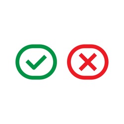 Check Mark Icon, Checked, yes and no icon editable. vector illustration