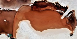 the stained earth, black gold, polluted desert sand, tribute to Pollock, abstract photography of the deserts of Africa from the air, aerial view, abstract expressionism, contemporary photographic art,