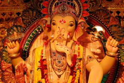 Indian Ganesh festival on Ganesh Chaturthi Photography Festival In India Decoration Beautiful Big Ganpati Idol