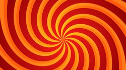Red and yellow Spiral Swirl radial background. Vortex and Helix background. Vector illustration