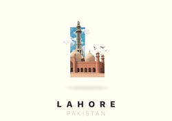 Beautiful Typographic Alphabet Series Of L for Lahore, Pakistan