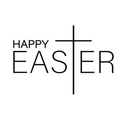 Happy Easter sign vector files Cross clipart Christian Religious