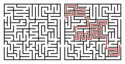 
Abstract maze. Find right way. Isolated simple square maze black line on white background. Vector illustration.