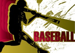 Baseball batter poster. Vector illustration.