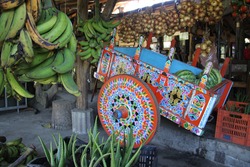 Costa rican colorful hand painted ox cart 