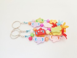 Cute key chain with white background