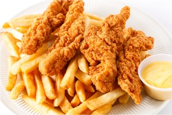 Chicken Tenders with French Fries and Dipping Sauce