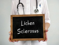 Medical concept about Lichen Sclerosus with inscription on the sheet.