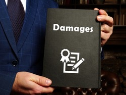 Juridical concept meaning Damages with phrase on the page.