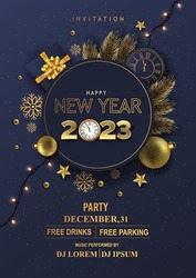 2023 Happy New Year Background for your Flyers and Greetings Card or new year themed party invitations