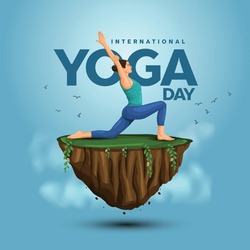 international yoga day. yoga body posture. Woman practicing yoga. abstract vector illustration design