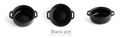 Black pot isolated on white background. Black pot. High quality photo