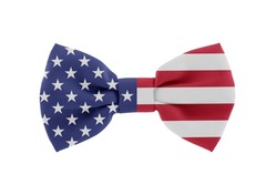 American bow tie isolated on white background with clipping path