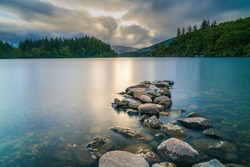 Sunset after the rain, from Loch Ard in the Trossachs National Forest