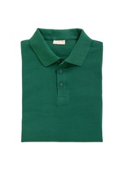 folded shirt green isolated on white background