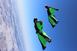Winter jump in wingsuit from russia