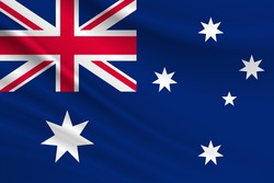 Flag of Australia. Fabric texture of the flag of Australia.