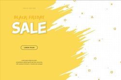 artistic Black Friday sale background with ink brush. for web page, book, editorial, printing, banner, event, promotion. artistic and grunge abstract concept banner. vector design of eps version 10.