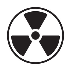 Radioactive symbol icon. Nuclear radiation warning sign. Atomic energy logo. Vector illustration image. Isolated on white background.