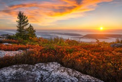 Sunrise over the Allegheny Front from atop Bear Rocks in West Virginia's Dolly Sods Wilderness