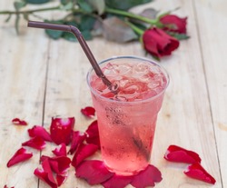 Natural rose water drink cool