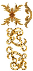 golden baroque and  ornament elements for print

