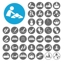 Massage icons set. Illustration EPS10