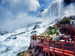 Visitors at Niagara falls