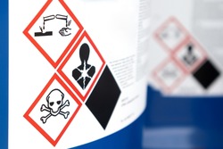 symbol on the chemical tank in factory or laboratory 