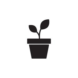 plant pot icon glyph vector. nature icon isolated on white background
