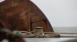 Sailing ship knob closeup