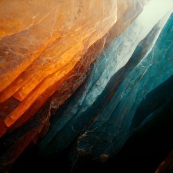 Abstract ice and amber cave background