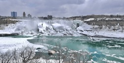 An amazing image of a frozen waterfall Niagarafalls