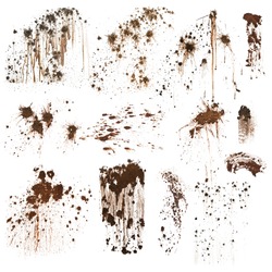 Mud splatters collection isolated