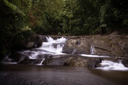Kaiate Falls is nested inside a native forest bush. The stream slowly formed huge multi layered falls.